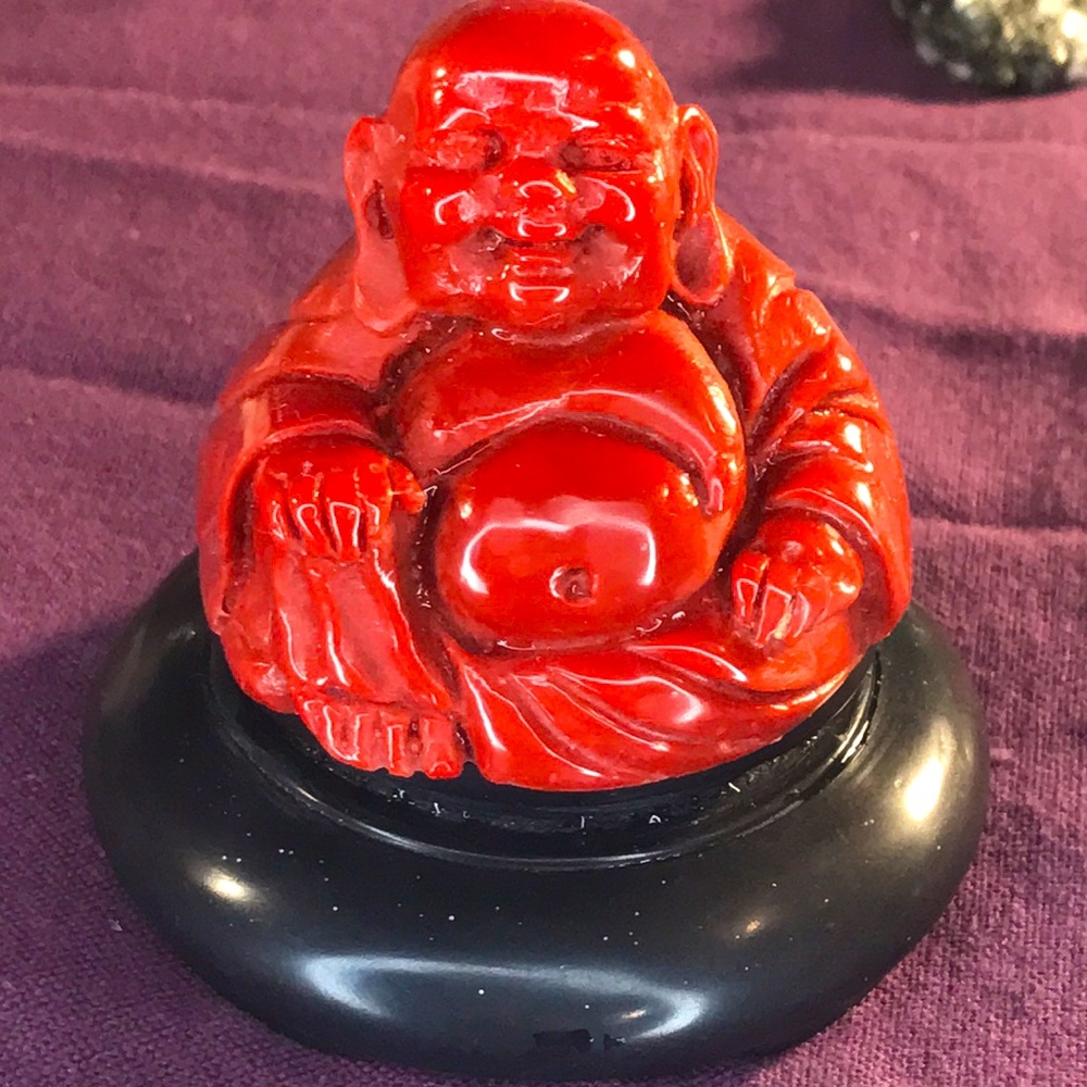 Resin jasper style Buddha with stand